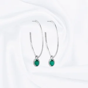Este Emerald Drop Hoop