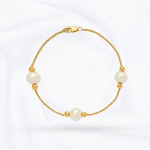Pearl and Gold Bead Bracelet