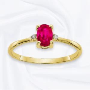 Birthstone and Diamond Gold Ring