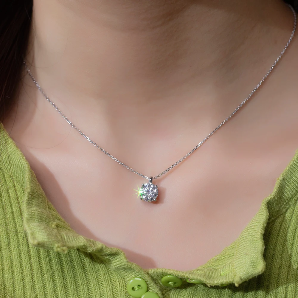 Allison Diamond Drop Necklace by Zomaco worn by model - elegant diamond drop necklace showcased on neck